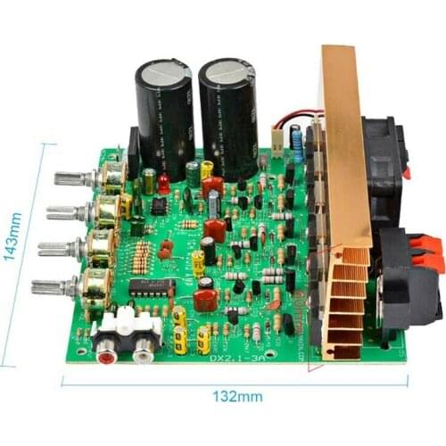 Double 18-24V AC High Power Deep Bass Amplifier 2.1 Channel Subwoofer Board