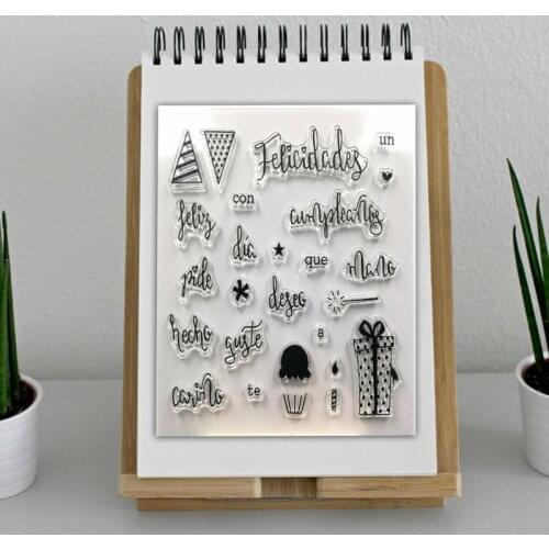 Spanish Silicone Clear Seal Stamp DIY Scrapbooking Embossing Photo Album Decor M68E