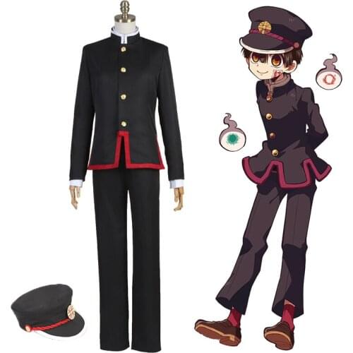 Anime Comic Jibaku Shounen Hanako kun Cosplay Costumes Hanako-kun Cosplay Costume School Uniforms Clothes Suits Men Black wears