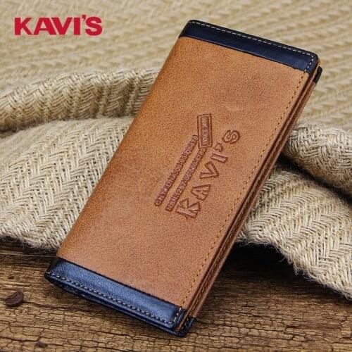 Leather Wallet for Men First Layer Cowhide Leather Business Simple Long Wallet Large Capacity Multi-card Wallet