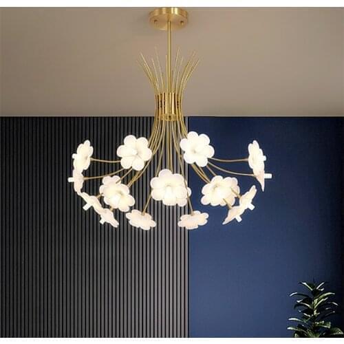 All copper bedroom living room chandelier romantic warm flowers simple French modern simple shop dining room Chandelier