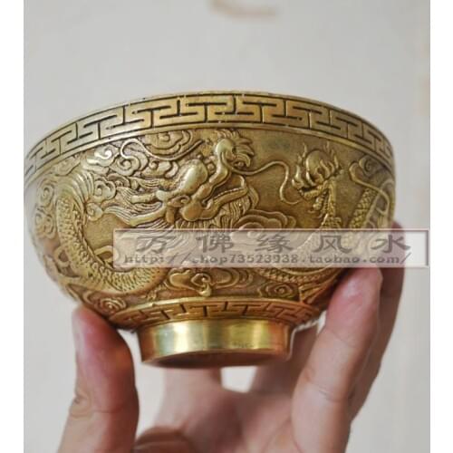 A 12*7cm A copper bowl leap dragon special offer ornaments lucky enrichment handicrafts christmas