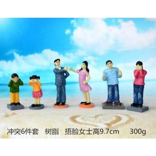 Mental sand sandbox game with Sandplay psychological product Family conflict 6pcs/set