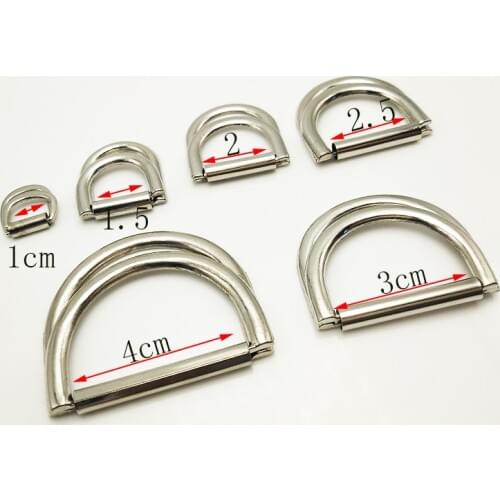 Metal Adjustable Dee D Ring Buckle 10mm/15mm/20mm/25mm/30mm/40mm swivel hook Dee Buckles DIY Accessorie 30pcs