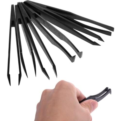 6pcs/set Multifunction Anti-static Electronic Tweezers Kit ESD Plastic Forceps PCB Repair Hand Tools