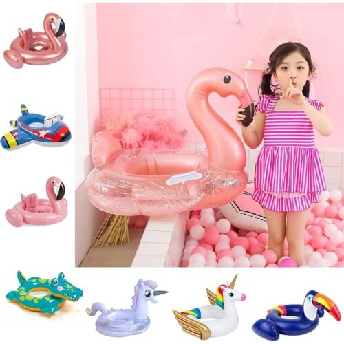 Inflatable Circle Baby Cartoon Float Ring Swimming Unicorn Pool Float Child Seat Air Mattress Water Toys Summer Beach Party Pool