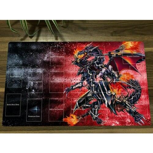NEW Yu-Gi-Oh! Yugioh Red-eyes Darkness Dragon CCG TCG Mat Gaming Play Mat Mouse Pad With Zones + Free Bag Gift