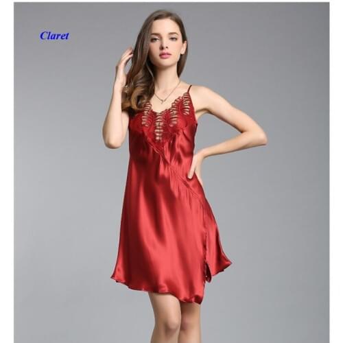New arrival pure silk lady V-neckline elegant embroidery sexy nightgown,100% silk sleeveless hollow-out backless sleeping dress