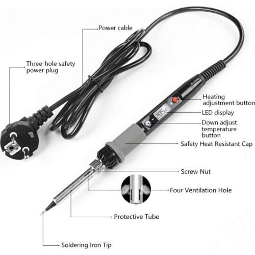 New Electric Soldering Iron Digital Soldering Irons Tin Kit Set Electric Temperature Adjustable 220V 80W Rework Welding Tools
