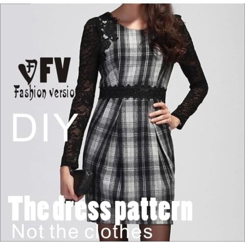 Dresses Sewing Pattern Template Cutting drawing Clothing DIY ((Not selling clothes)) BLQ- 196
