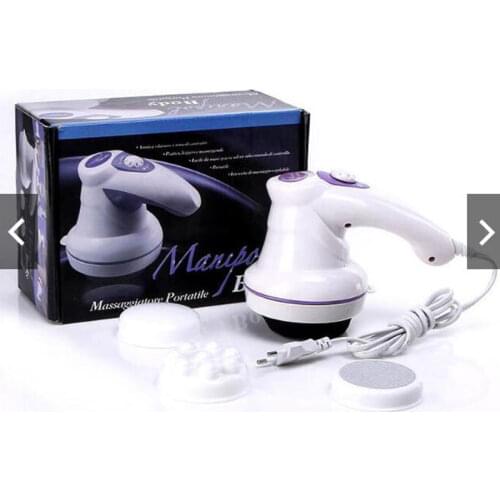 Handheld Electric Hammer Massager Vibrating Neck Body Relax Stick Roller 3 Massage Heads Electro-Stimulation Digital Massager