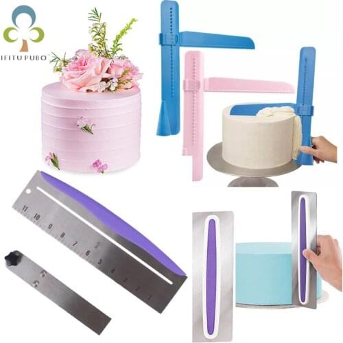 Cake Screed Adjustable Height Scraper Edge Smoother DIY Cake Decoration Accessories Level Rotating Cake Scraper ZXH