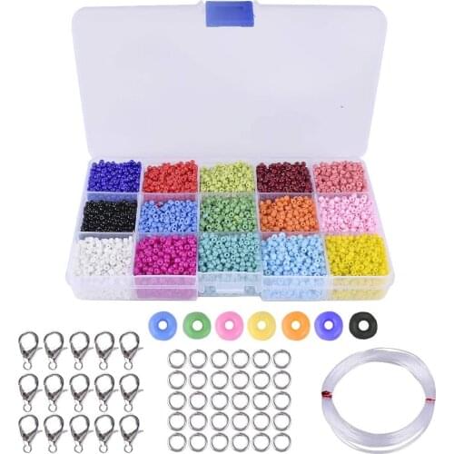 About 9000pcs Colorful Beads 3mm Glass Beads for Jewelry Making Bracelets Necklaces Kids Gift
