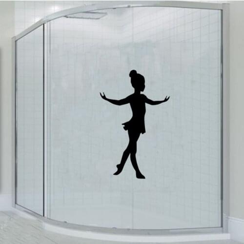 Ballet Dancing Lovely Girl Vinyl Wall Stickers Glass Bathroom A40014