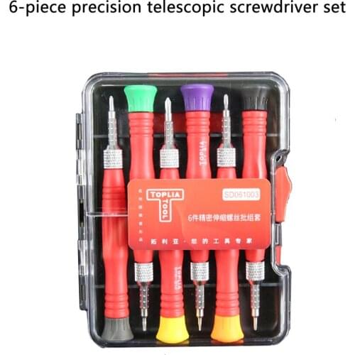 Toplia Screwdriver Set 6 Pieces Of Precision Telescopic Screwdriver Set, Magnetic Bit DIY Screwdriver For Mobile Phone Repair