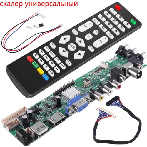3663 New Digital Signal DVB-C DVB-T2 DVB-T Universal LCD TV Controller Driver Board UPGRADE 3463A Russian USB play LUA63A82