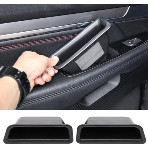 2Pcs Car Door Handle Armrest Storage Boxes Organizer for Ford Mustang 15-17