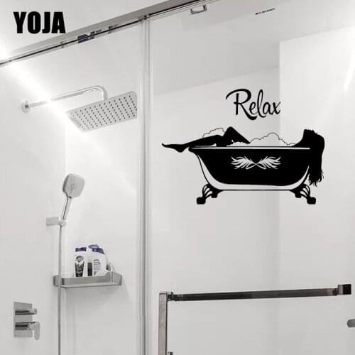 YOJA 20x28CM Ladies' Bath Glass Decals Decorative Home Wall Stickers G2-0344