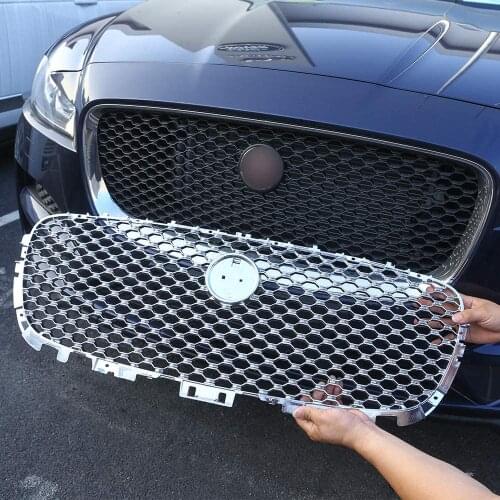 ABS Chrome Bright Front Grille Net Replacement Part 1pc For Jaguar F Pace X761 2016 2017
