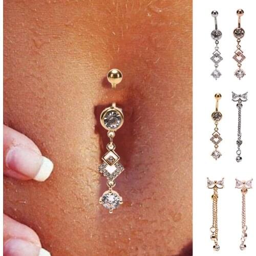1PC Sexy Dangling Navel Belly Button Ring Ombligo 14G Stainless Steel Belly Body Piercing Jewelry Accessories For Women Decor