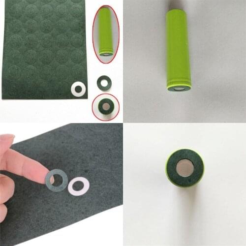 100pcs/sheet Insulated Green Shell Paper 1S 18650 Li-ion Paper Battery Pack Cell Insulating Glue Patch Electrode Insulated Pads