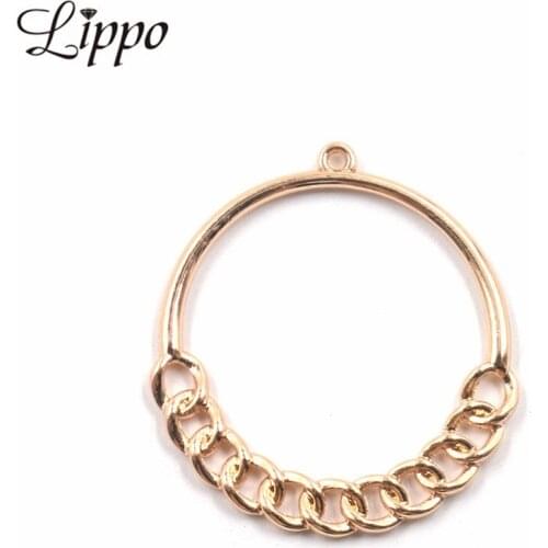 12pcs Gold Earring Connector Charm Round Chain Shape Connectors DIY Jewelry Making