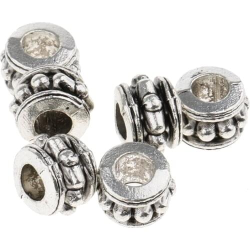 20Pcs Silver Metal Hair Braid Beads Cuffs Clip Braid Jewelry Decor