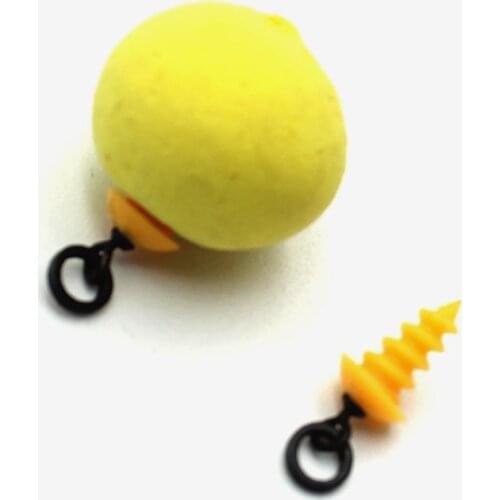 20pcs Carp Fishing Accessories 360° Plastic Bait Screw With Mirco Swivel Plastic Bait Screw for Ronnie D rigs Spinner Swivel