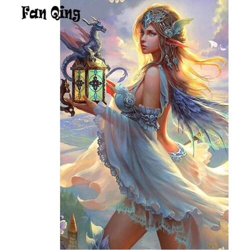 5D Diamond Painting Dragon and fantasy fairy Mosaic Rhinestone Kits Handmade Needlework DIY Diamond Embroidery puzzle Decor larg