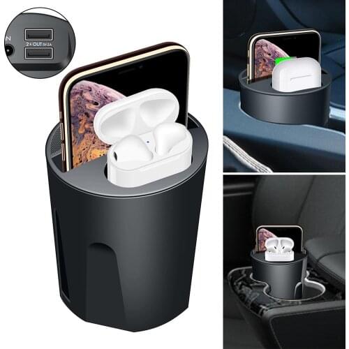 X9A 5/7/10W Four-in-one Wireless Car Charger Water Cup Charging QI Dual USB for AppleSamsung Airpods XS MAX / XR / X / 8 PLUS fo