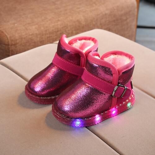 Kids Boots LED lighted Warm Winter Children Shoes For Girls Boys Casual Glowing Baby Snow Boots