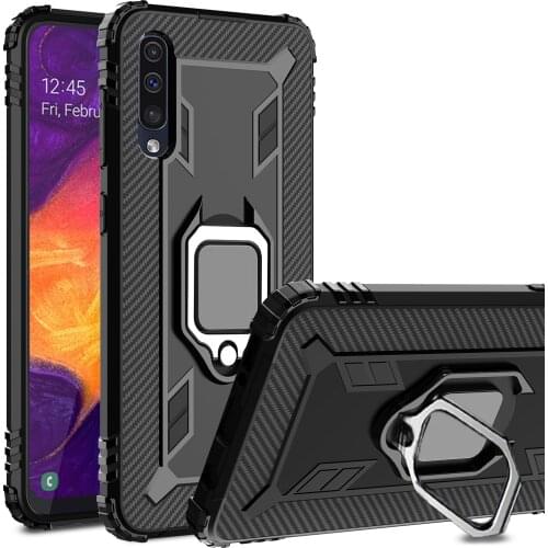 For Samsung Galaxy A50 A40 A30 A70 A90 A20 Case Soft Silicone carbon fiber Ring protective cover for samsung A10S A20S A30S A50S