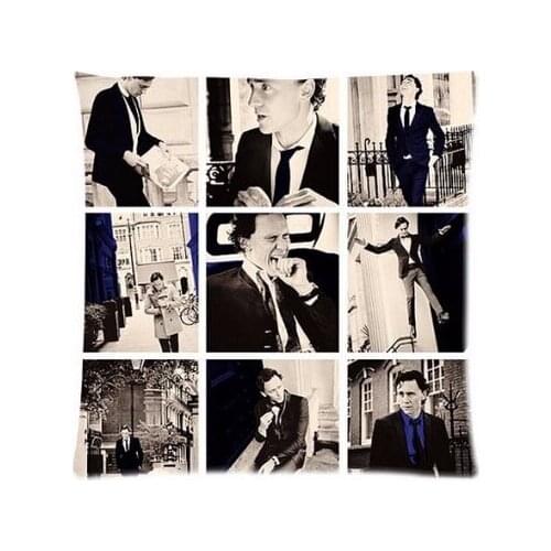 Famous Actor Charming Tom Hiddleston Custom Pillowcase Pillow Sham Throw Pillow Cushion Case Cover Two Sides Printed 18x18 Inch