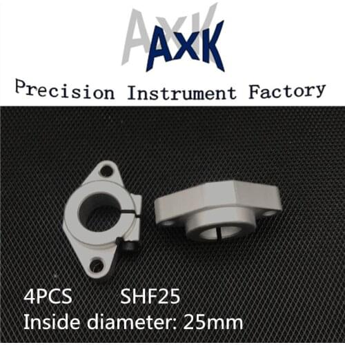 Cnc Router Parts Linear Rail AXK Hot Sale! 4pcs/lot Shf25 25mm Horizontal Linear Shaft Support Rail Xyz Table Cnc Shf Series