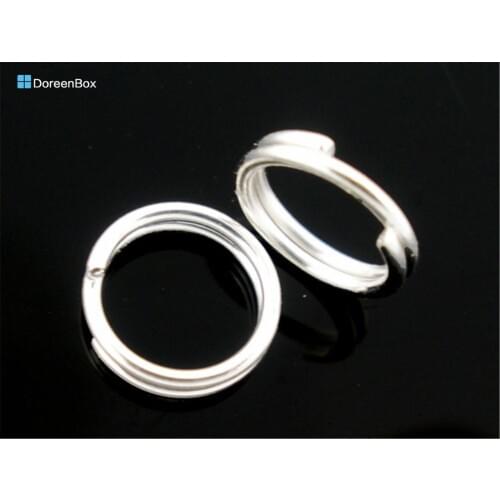 Doreen Box Lovely 800 PCs Silver color Double Loops Open Jump Rings 6mm Dia. Findings (B04156)