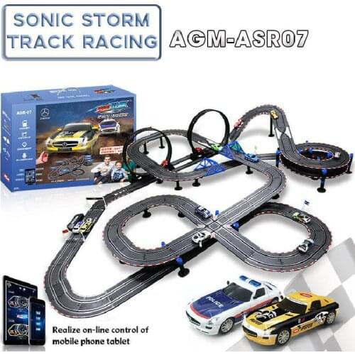1:43 Electric Railway Circuit Car Toy Profissional Autorama Circuit Voiture Slot Car Bluetooth Control Double Racing Track Toys