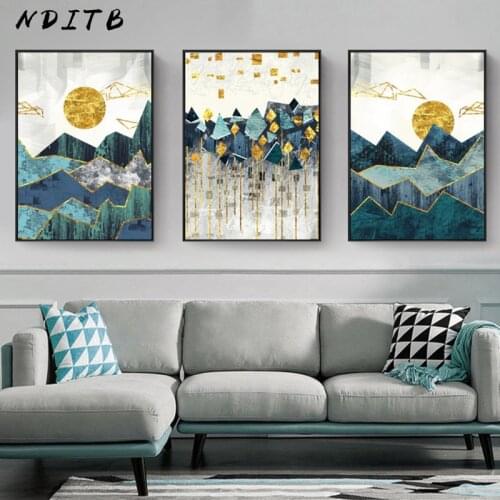 Mountain Geometric Abstract Poster Modern Style Canvas Print Wall Painting Contemporary Art Nordic Decoration Picture Home Decor