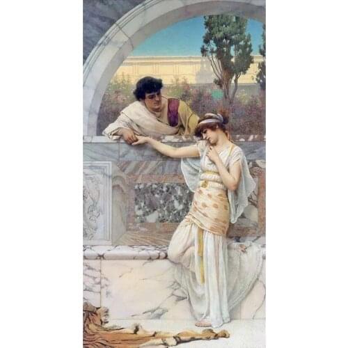 John William Godward Beauty Oil Painting Art 5D DIY Full Round Diamond Painting Cross Stitch 3D Embroidery Home Decor Gift Y724