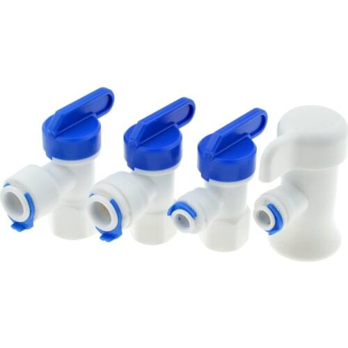 RO Elbow 1/4 3/8 OD Hose 1/4"BSP Female Thread Quick Connect Pressure Tank Plastic Ball Valve RO Water Reveser Osmosis Fitting
