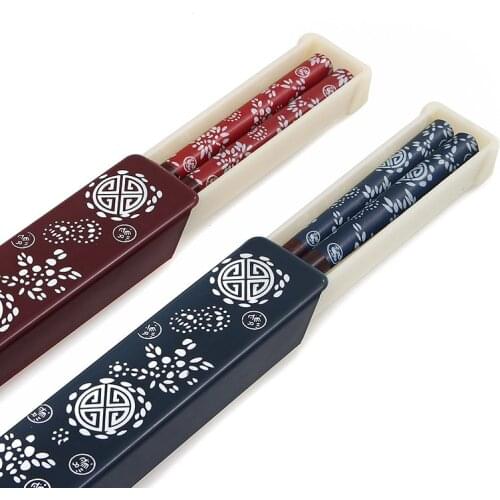 Chinese-Style Fashion Bamboo Gifts Chopsticks Friendly Tableware Set Portable Chopsticks Pulling Gift Box chopstick holder rest