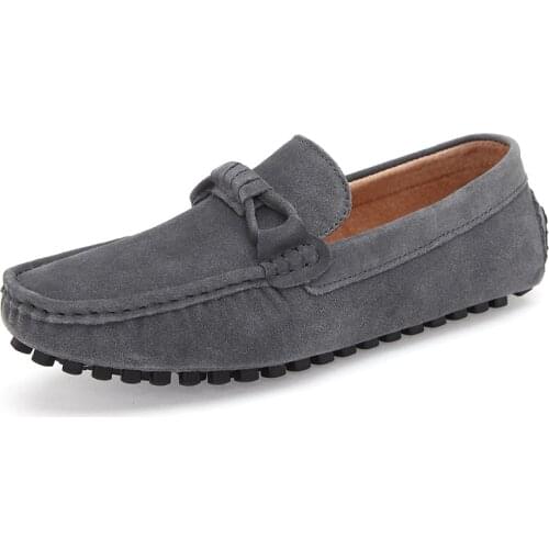Men Loafers Soft Classic Moccasins High Quality Brand Genuine Leather Shoes Men Warm Flats Driving Shoes Retro Suede Shoes Men