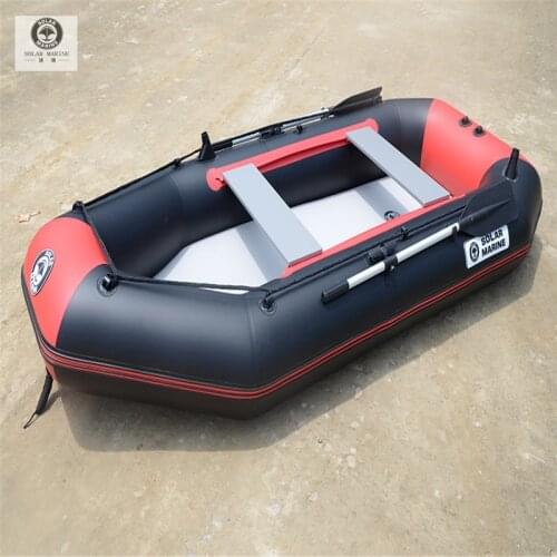 Solar Marine 4 Person Portable 270 CM PVC Inflatable Fishing Boat Air Mat Bottom Wear-resistant Folding with All Accessories