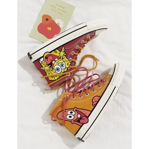 Spring and autumn new custom hand-painted canvas shoes wild graffiti high-top shoes trend vulcanized womens shoes