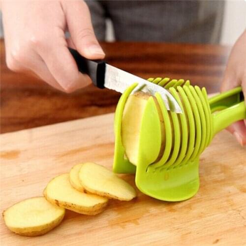 Plastic Potato Slicer Tomato Cutter Tool Shreadders Lemon Cutting Holder Cooking Tools Kitchen Accessories