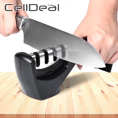 Professional Knife Sharpener Kitchen Whetstone Sharpening Stone Knives Grinder Tungsten Diamond Ceramic Three Stage Grindstone