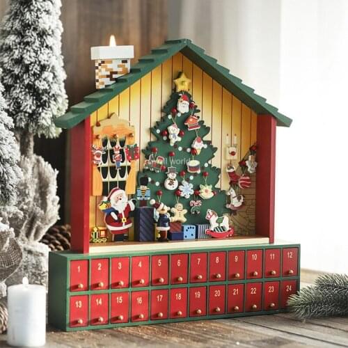 Christmas countdown calendar Christmas countdown box decoration ornaments Santa children gifts christmas decorations for home