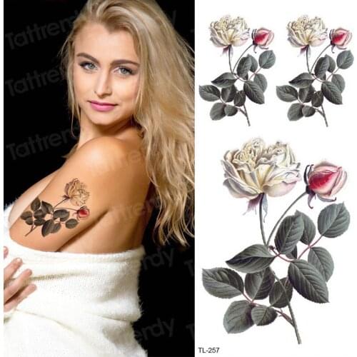 Unique flower tattoos rose sexy tatoo for woman temporary tattoo sticker waterproof women tattoo and body art stickers decal