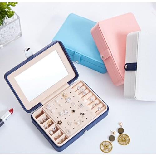 VoltaBox 2021 New Portable Pu Simple Jewelry Box Earrings Earrings Ring Multifunctional Jewelry Storage Box