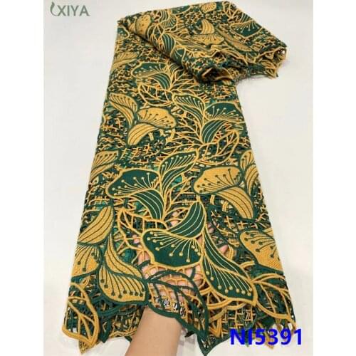 High Quality African Cord Lace Fabric Latest Guipure Lace Fabric for Bridal Materials Nigerian Water Soluble Lace Fabric NI5391