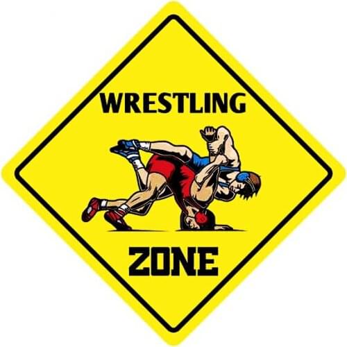 Family Wrestling Zone Graphic Car Funny Car Stickers Pvc Car Door Bumper Decals Waterproof and Sunscreen14cm *14 Cm